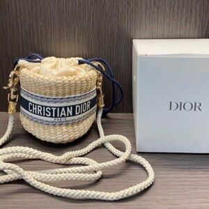 Christian Dior Straw pouch mini shoulder bag GWP